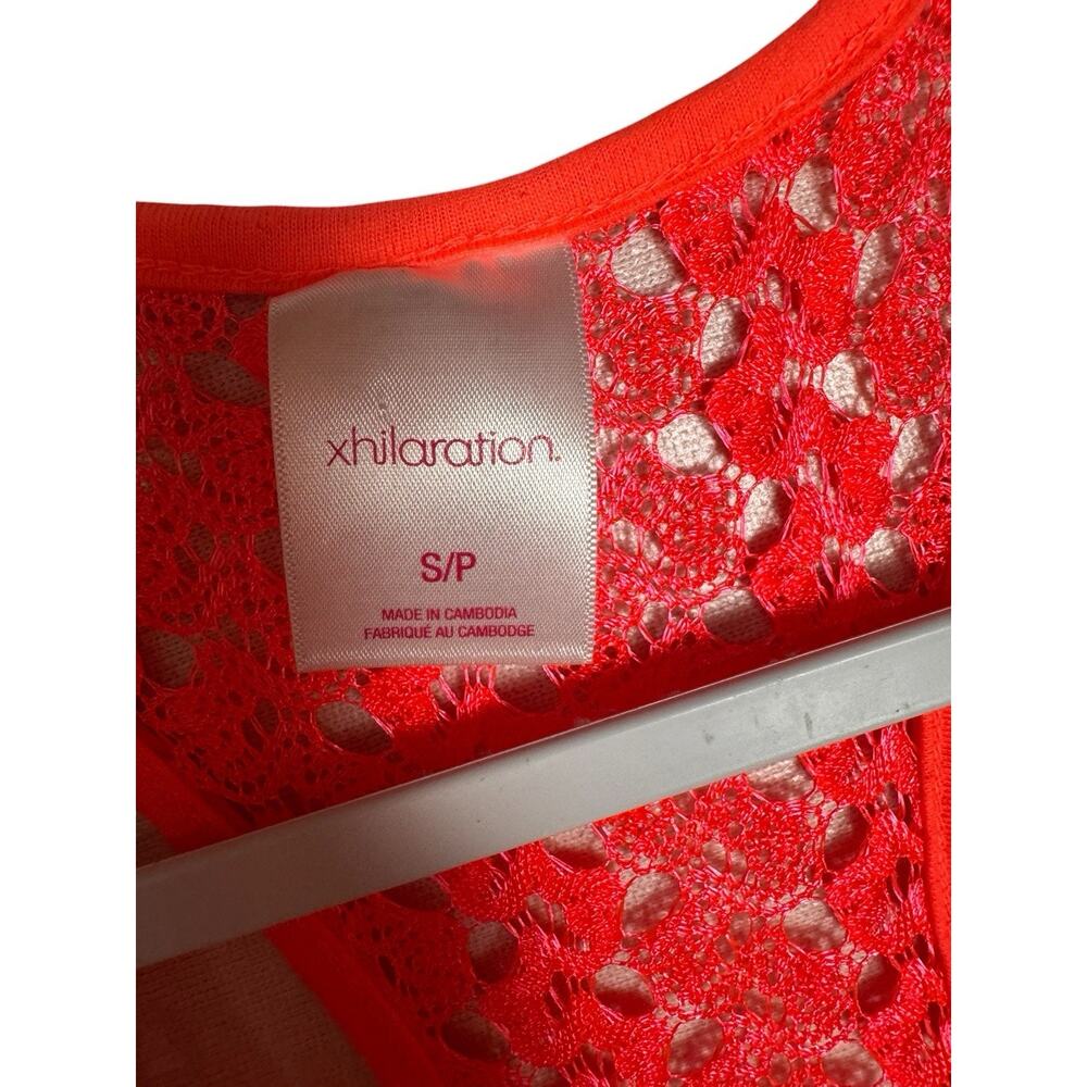 Crochet Womens Neon Coral Lace Sheer Swim Cover Up Dress Boho Beach Vacation S - Picture 4 of 5